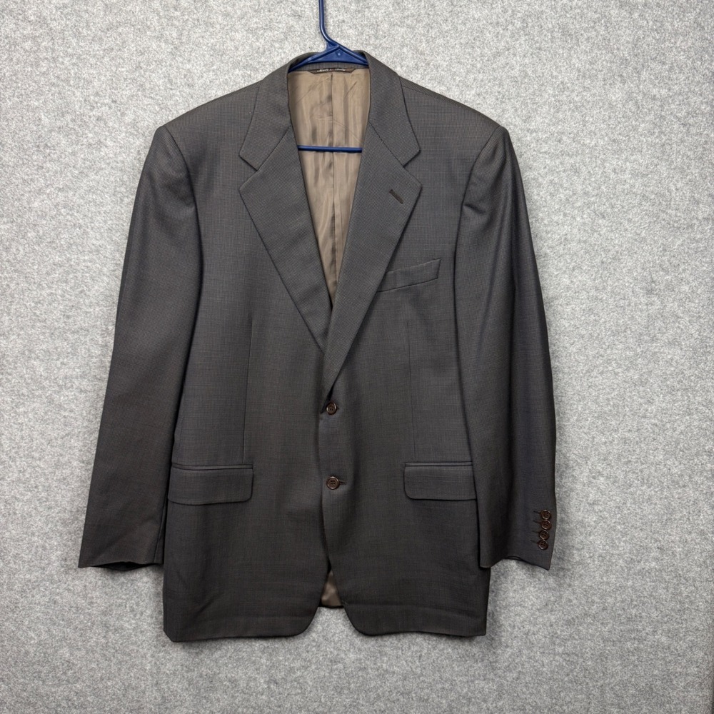 Canali Mens 52R IT 42R US Wool Micro-Check Sport Coat Blazer Made in Italy Grey